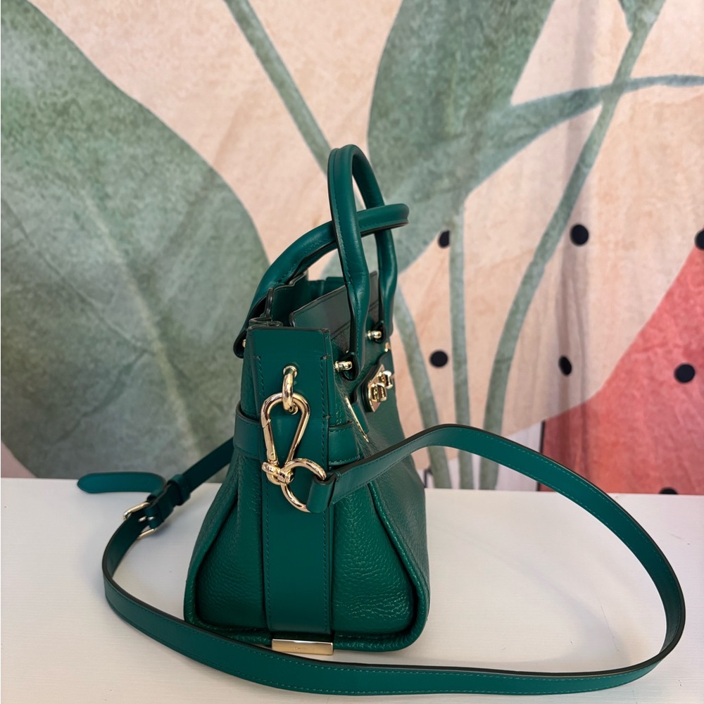 New Coach Teal Leather Satchel - Picture 3 of 7
